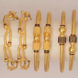 916 Gold  Fancy  Bangles SANBR01